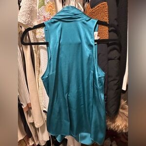 Cinq à Sept Turquoise Satin Garment